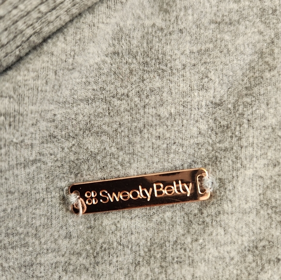 *Sweaty Betty ❤️ Escape Luxe Cropped Gray Hoody, Rose Gold Details XS - Picture 8 of 12